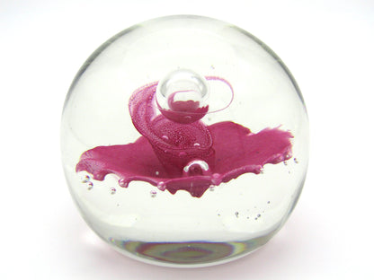 Caithness Sentinel Pink Art Glass paperweight, Circa 1982.