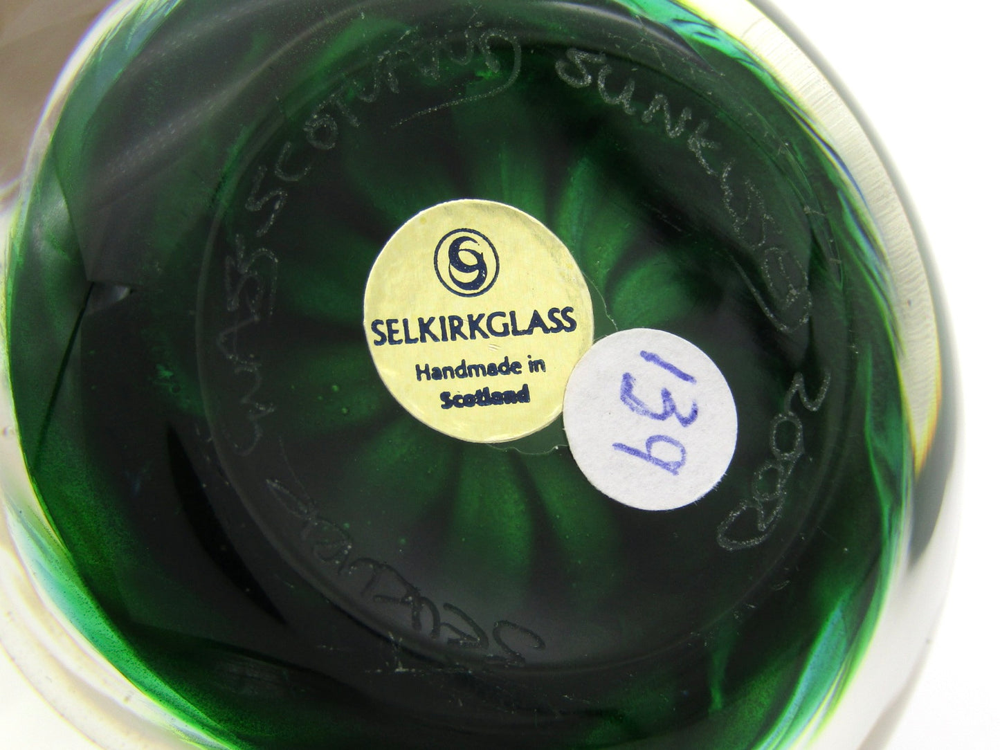 Selkirk 'Sunkissed' Art Glass paperweight, by James Brown, 2000.