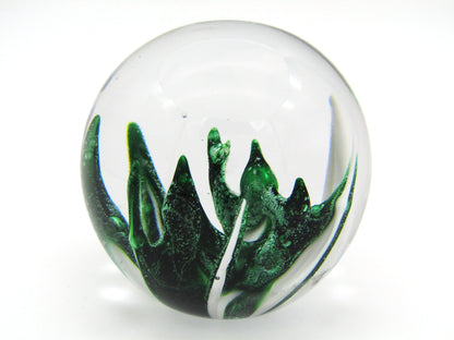 Wedgwood Green & White Art Glass paperweight, Circa 1970's.