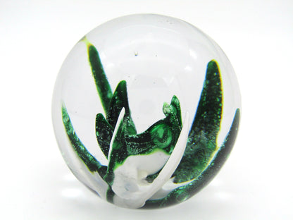 Wedgwood Green & White Art Glass paperweight, Circa 1970's.