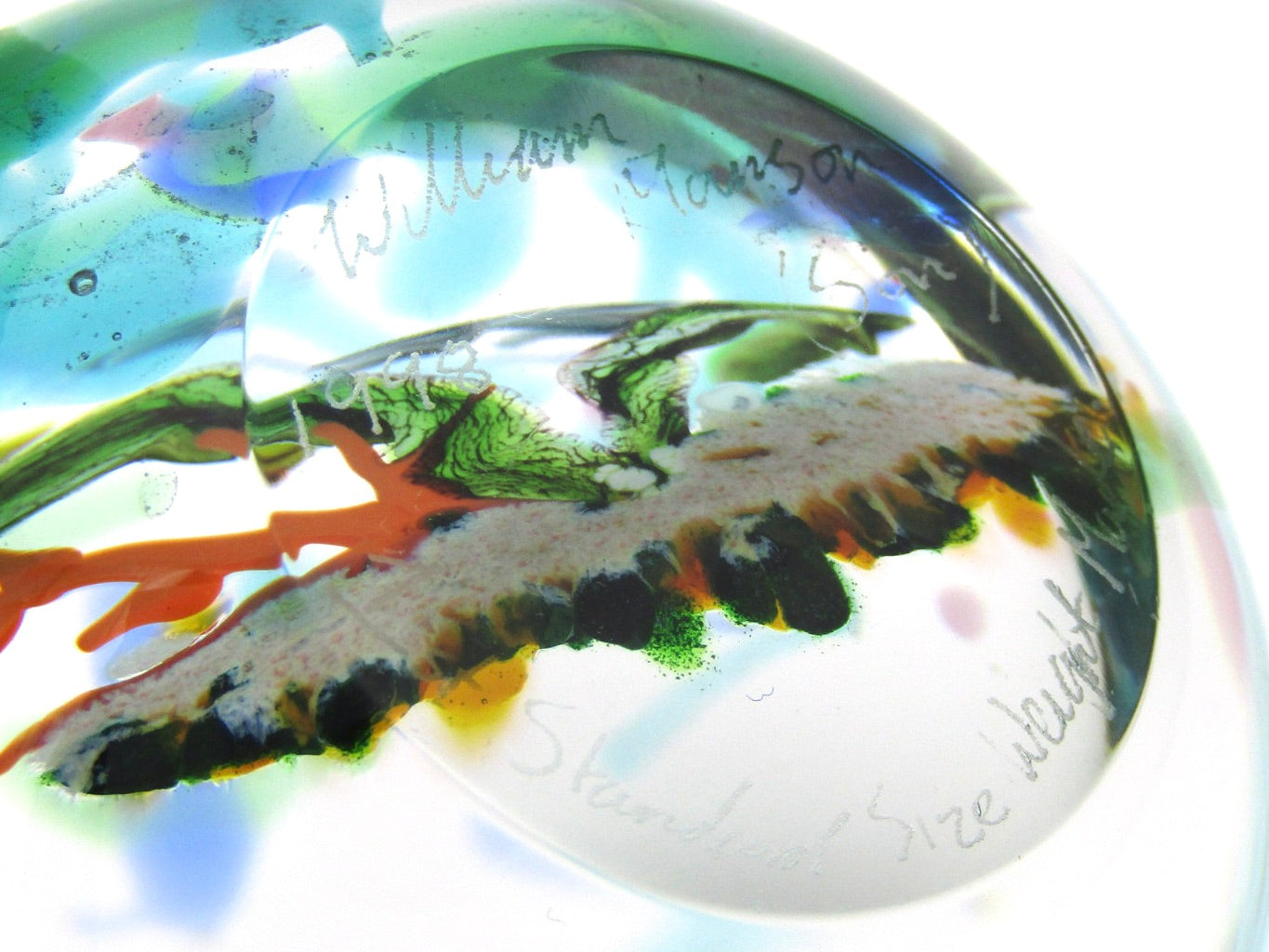 William Manson Junior Art Glass paperweight, 1998.