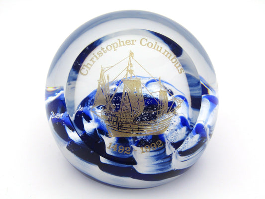 Caithness 'Christopher Columbus' Limited Edition Art Glass paperweight Circa 1990's.