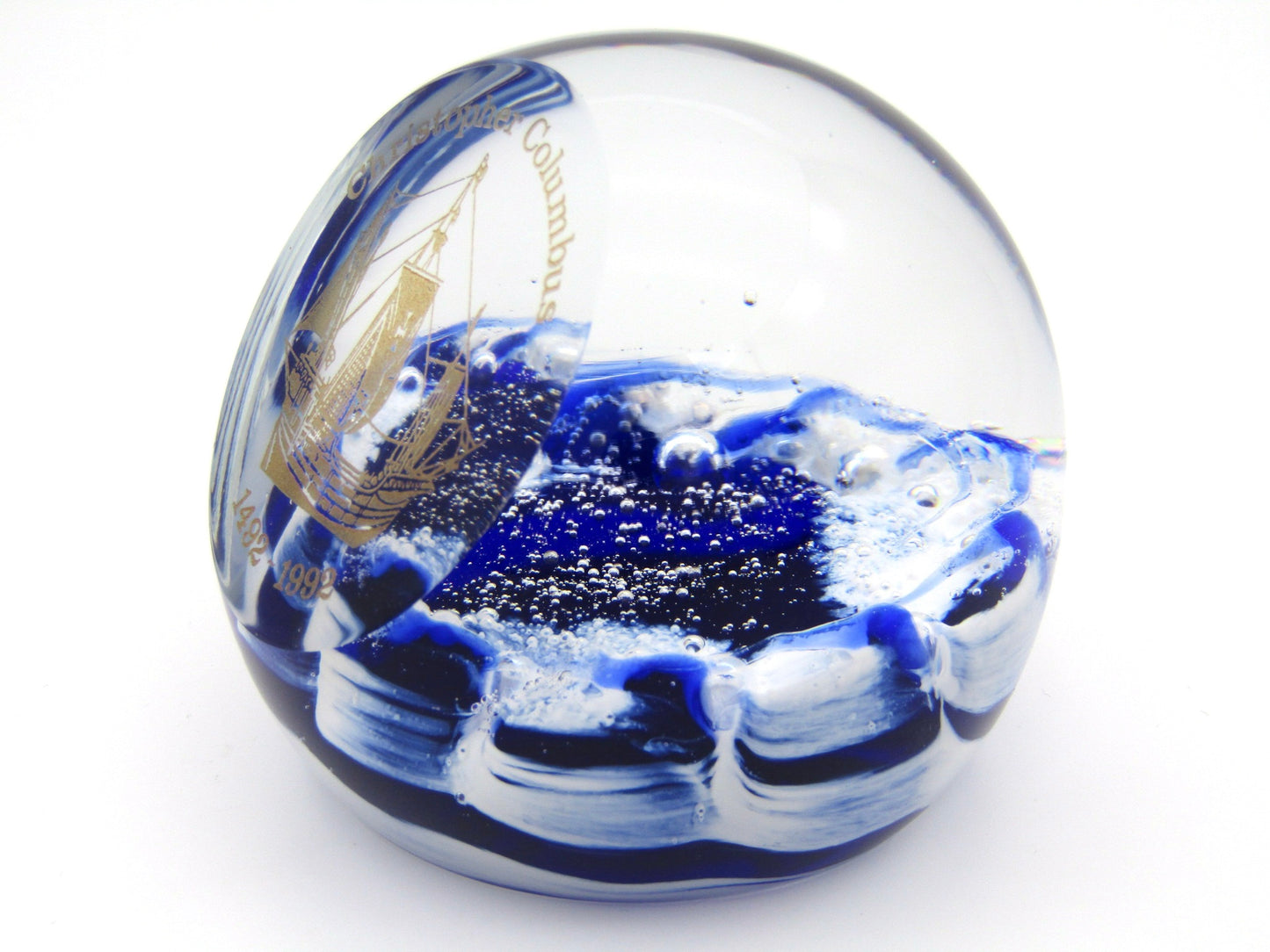 Caithness 'Christopher Columbus' Limited Edition Art Glass paperweight Circa 1990's.