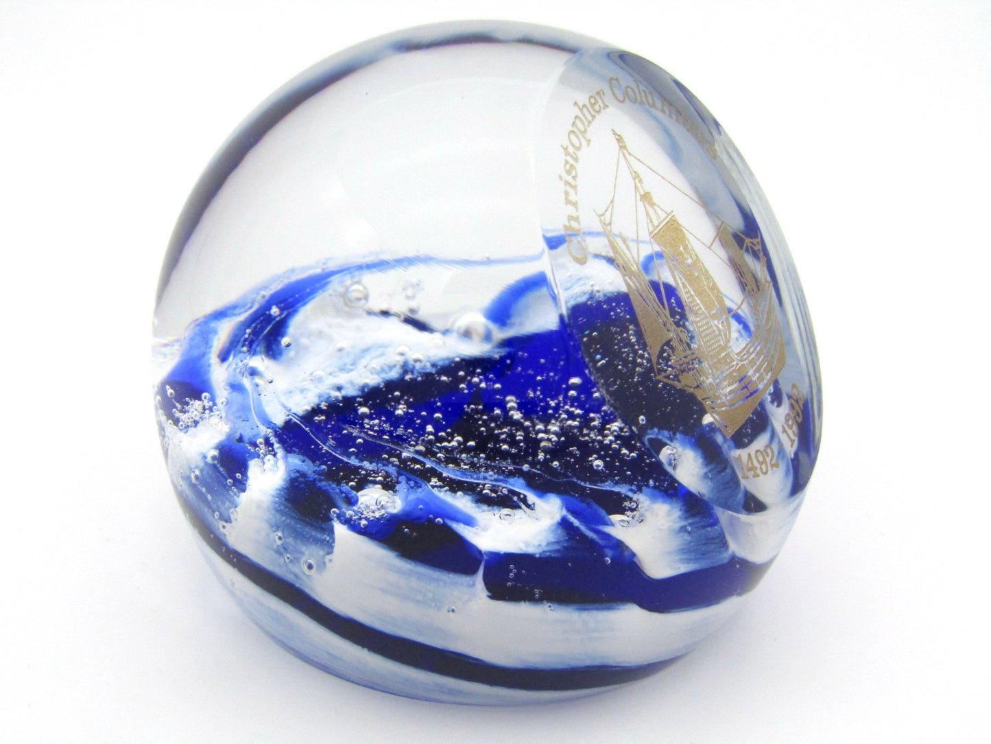 Caithness 'Christopher Columbus' Limited Edition Art Glass paperweight Circa 1990's.