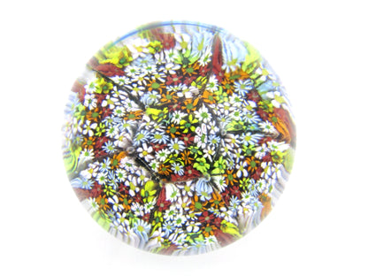 Murano Millefiori Art Glass paperweight likely by Fratelli Toso, Circa 1960.