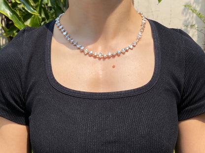 9K gold freshwater pearl necklace, circa 1970's.