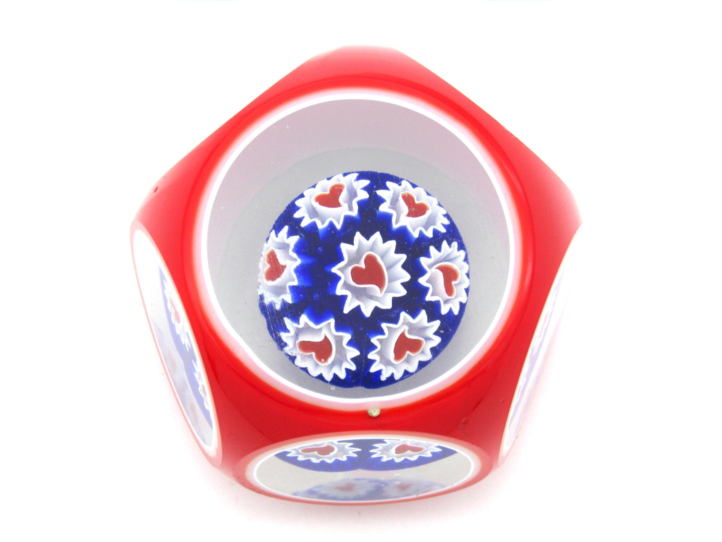 An unusual Murano Millefiori glass paperweight, Circa 1970's.
