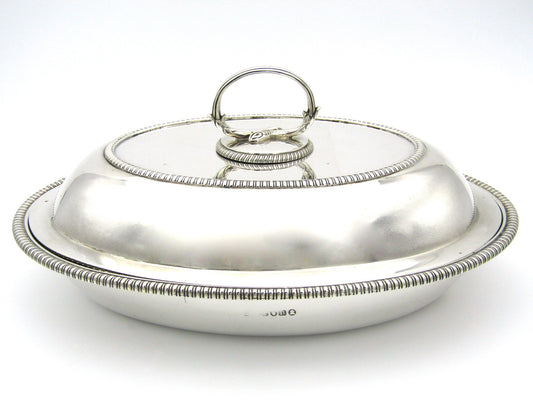 Silver entree dish by William Bateman, London, 1812.