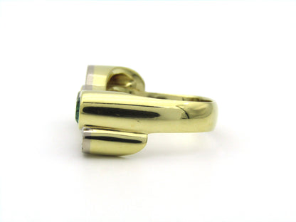 18K gold tourmaline and diamond ring by Uwe Koetter, circa 1990.