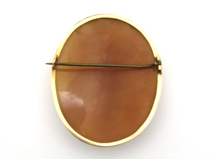 18K gold French conch shell cameo brooch, circa 1860.
