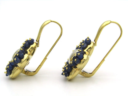 18K gold sapphire flower earring by Le Gi of Italy, circa 1990.
