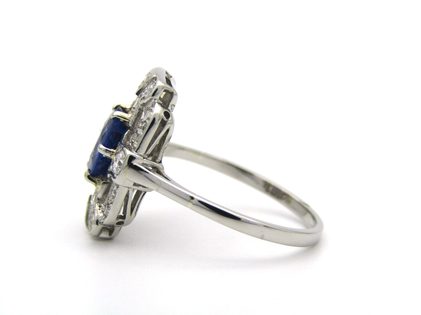 Platinum Art Deco sapphire and diamond ring.