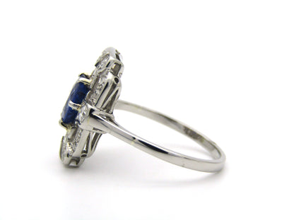 Platinum Art Deco sapphire and diamond ring.