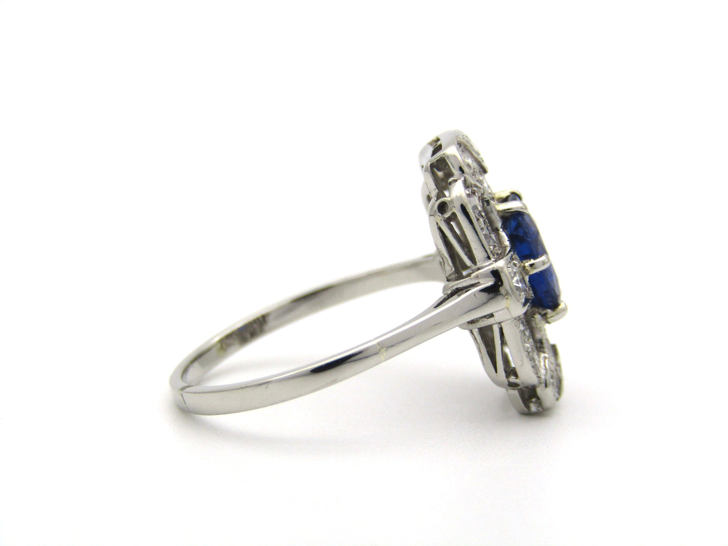 Platinum Art Deco sapphire and diamond ring.