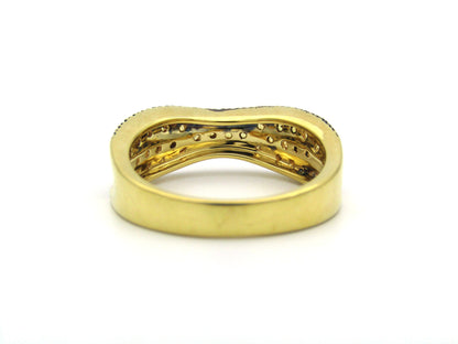18K gold diamond band ring.