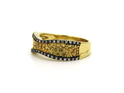 18K gold diamond band ring.