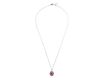 18K gold ruby and diamond pendant.