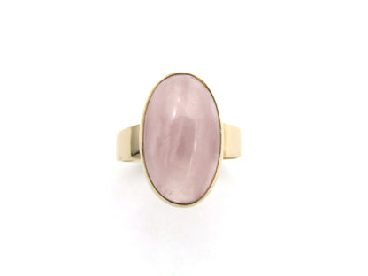 9K gold rose quartz ring, circa 1960's.