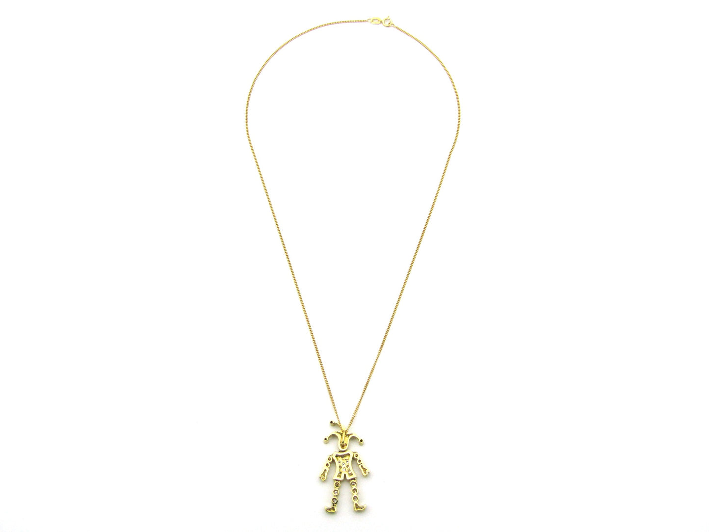 18K gold articulated diamond "Jester" pendant, circa 1980.