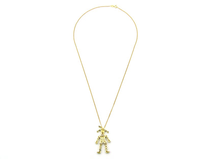 18K gold articulated diamond "Jester" pendant, circa 1980.