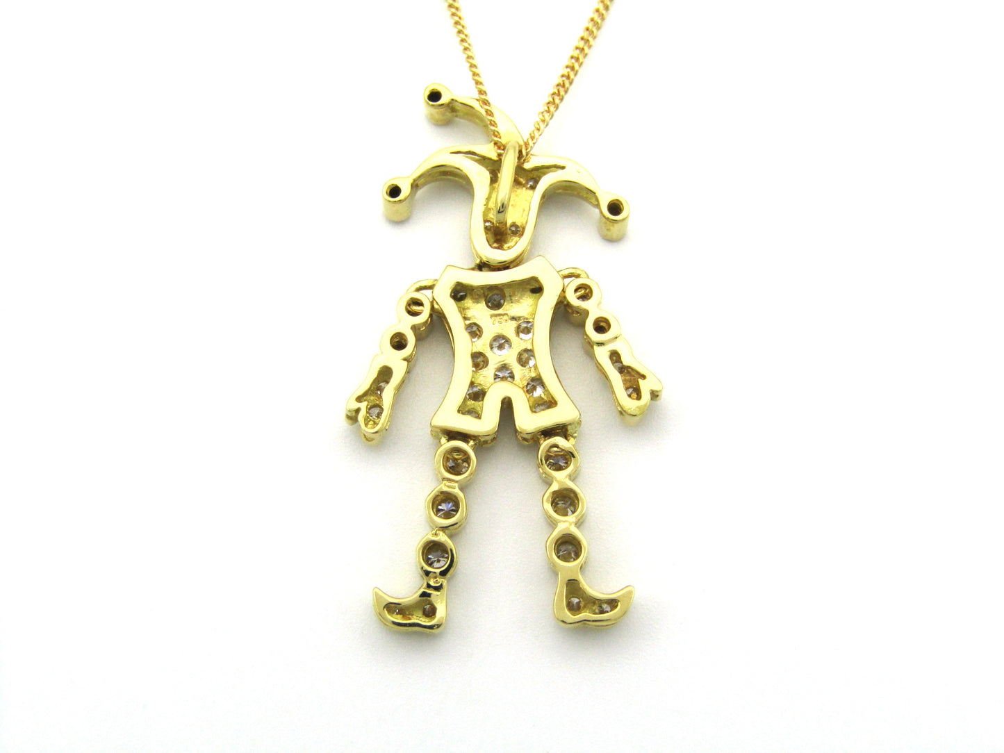 18K gold articulated diamond "Jester" pendant, circa 1980.