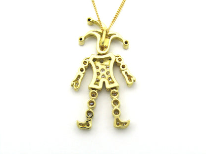 18K gold articulated diamond "Jester" pendant, circa 1980.