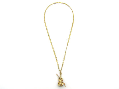 9K gold diamond and sapphire  violin brooch/ pendant, Birmingham, 1991.