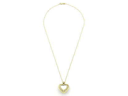 9K gold pink mabe pearl filigree heart pendant.