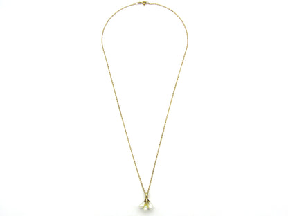 9K gold pearl 'tassel' and diamond pendant.