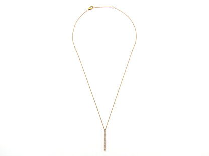 9K gold diamond bar necklace.