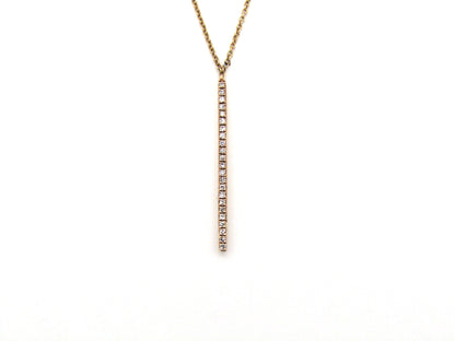 9K gold diamond bar necklace.