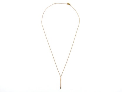 9K gold diamond bar necklace.