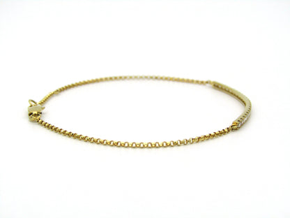 18K gold diamond bar bracelet.