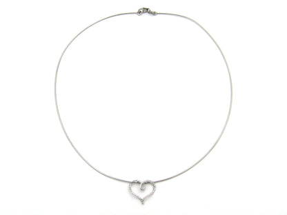 18K gold diamond heart slide pendant.