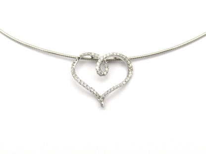 18K gold diamond heart slide pendant.
