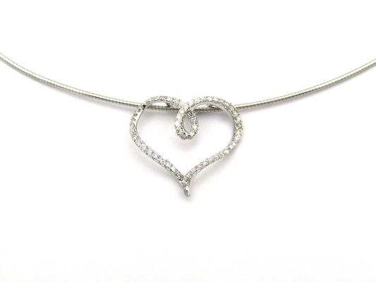 18K gold diamond heart slide pendant.