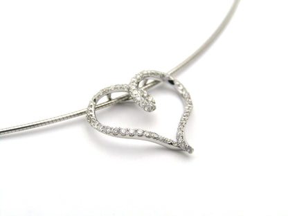 18K gold diamond heart slide pendant.