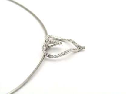 18K gold diamond heart slide pendant.