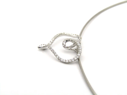 18K gold diamond heart slide pendant.