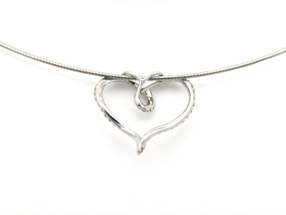 18K gold diamond heart slide pendant.