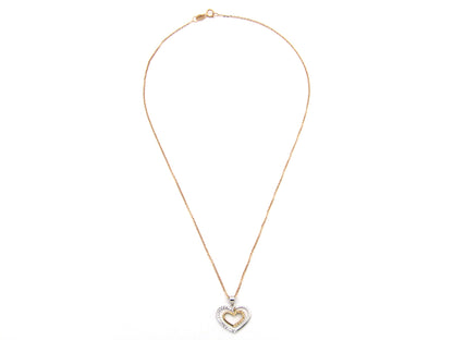 18K gold double-heart pendant.