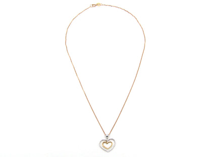 18K gold double-heart pendant.