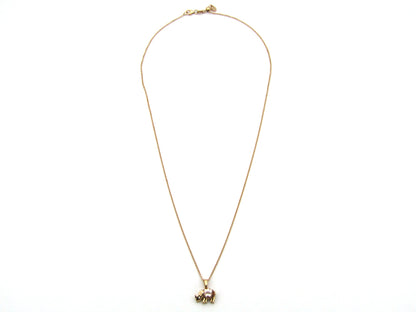 18K gold morganite and diamond rhino pendant.