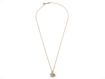 18K gold morganite and diamond rhino pendant.