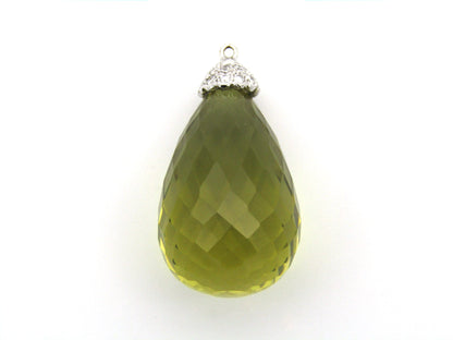 18K gold citrine and diamond pendant.