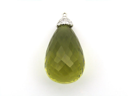 18K gold citrine and diamond pendant.