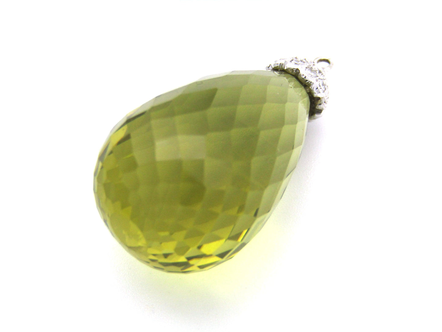 18K gold citrine and diamond pendant.