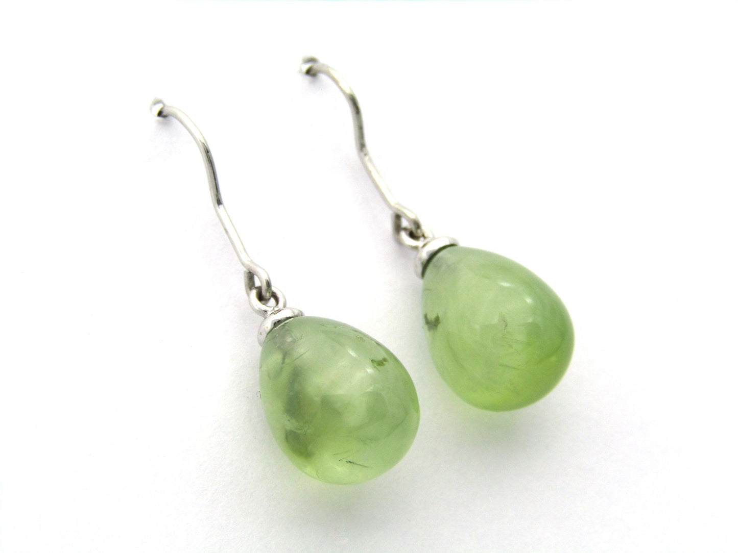 9K gold brazilianite dangle earrings.