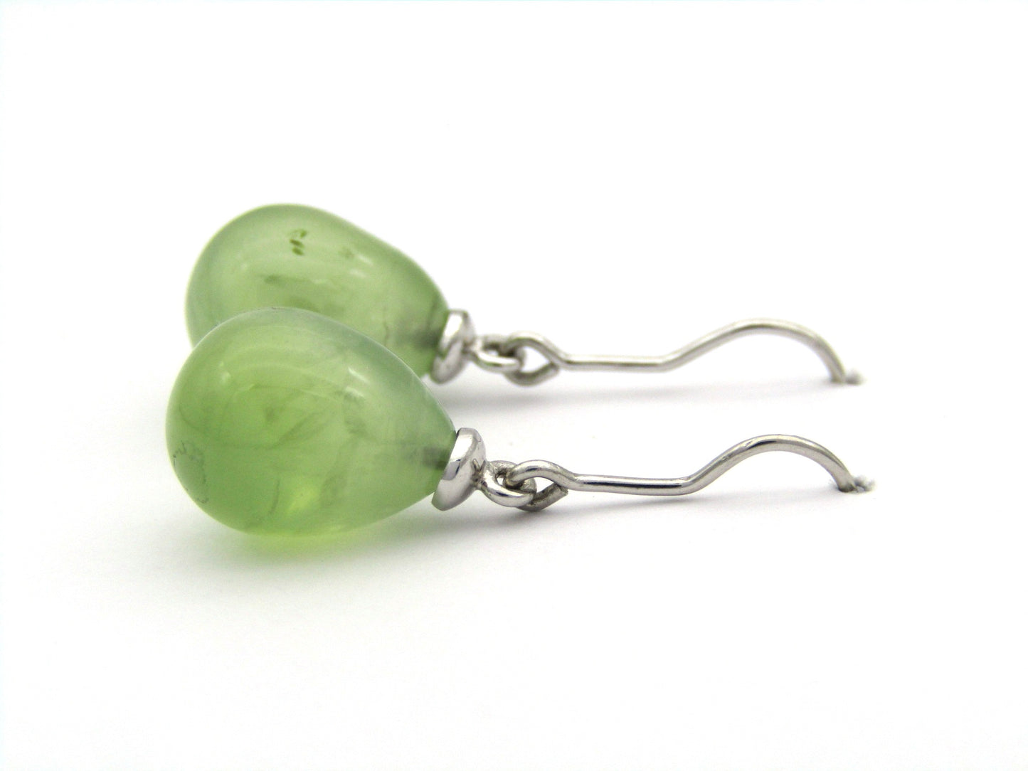 9K gold brazilianite dangle earrings.