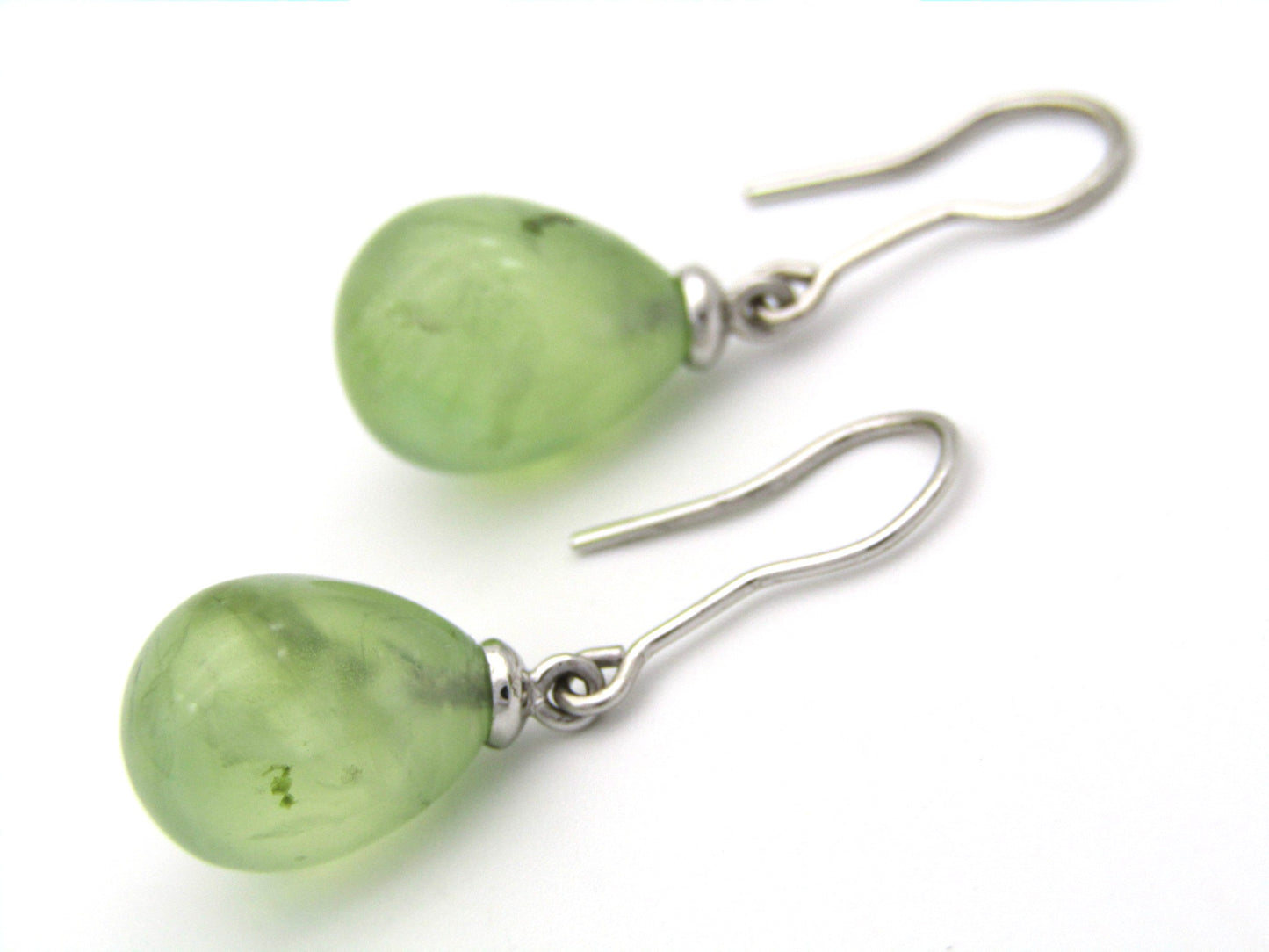 9K gold brazilianite dangle earrings.